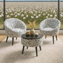 Atelier Del Sofa Juego de Sillón y Mesa de Café Lida - Negro y Blanco